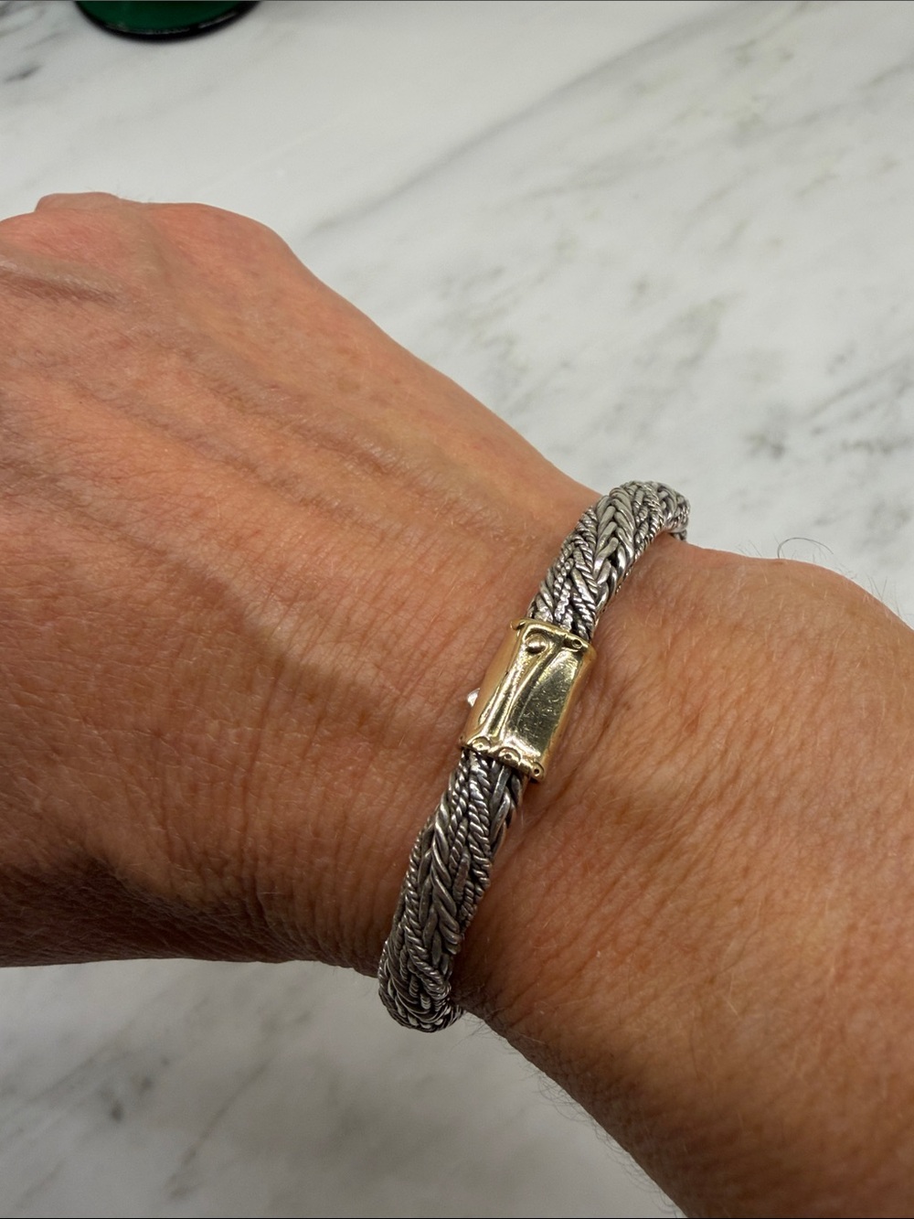JOHN HARDY Two-Tone Braided Chain Bracelet with Gold Accent